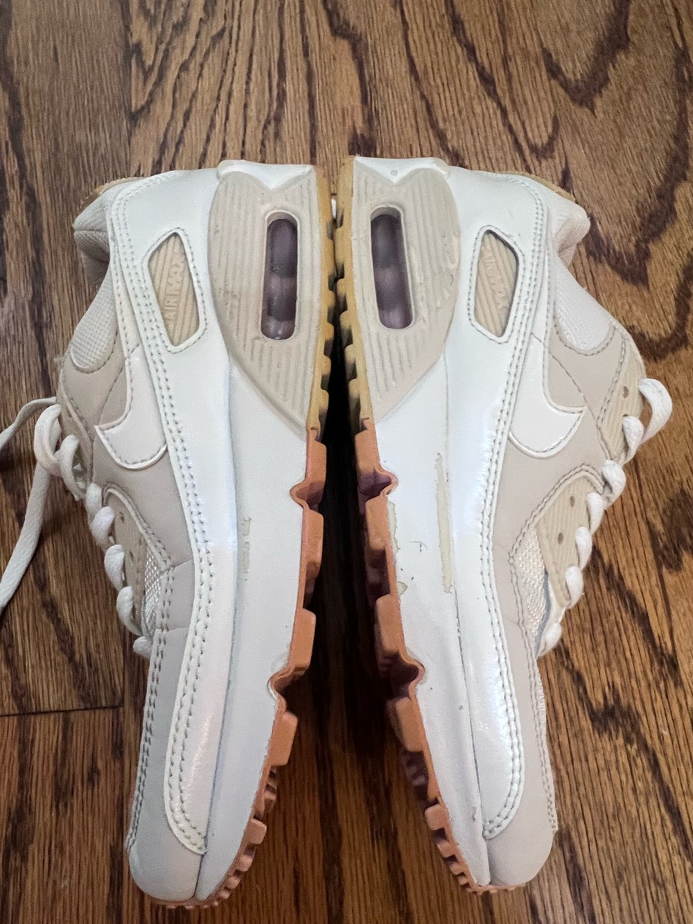 Nike Air Max 90 Sneakers White Tan Pink Size 8
